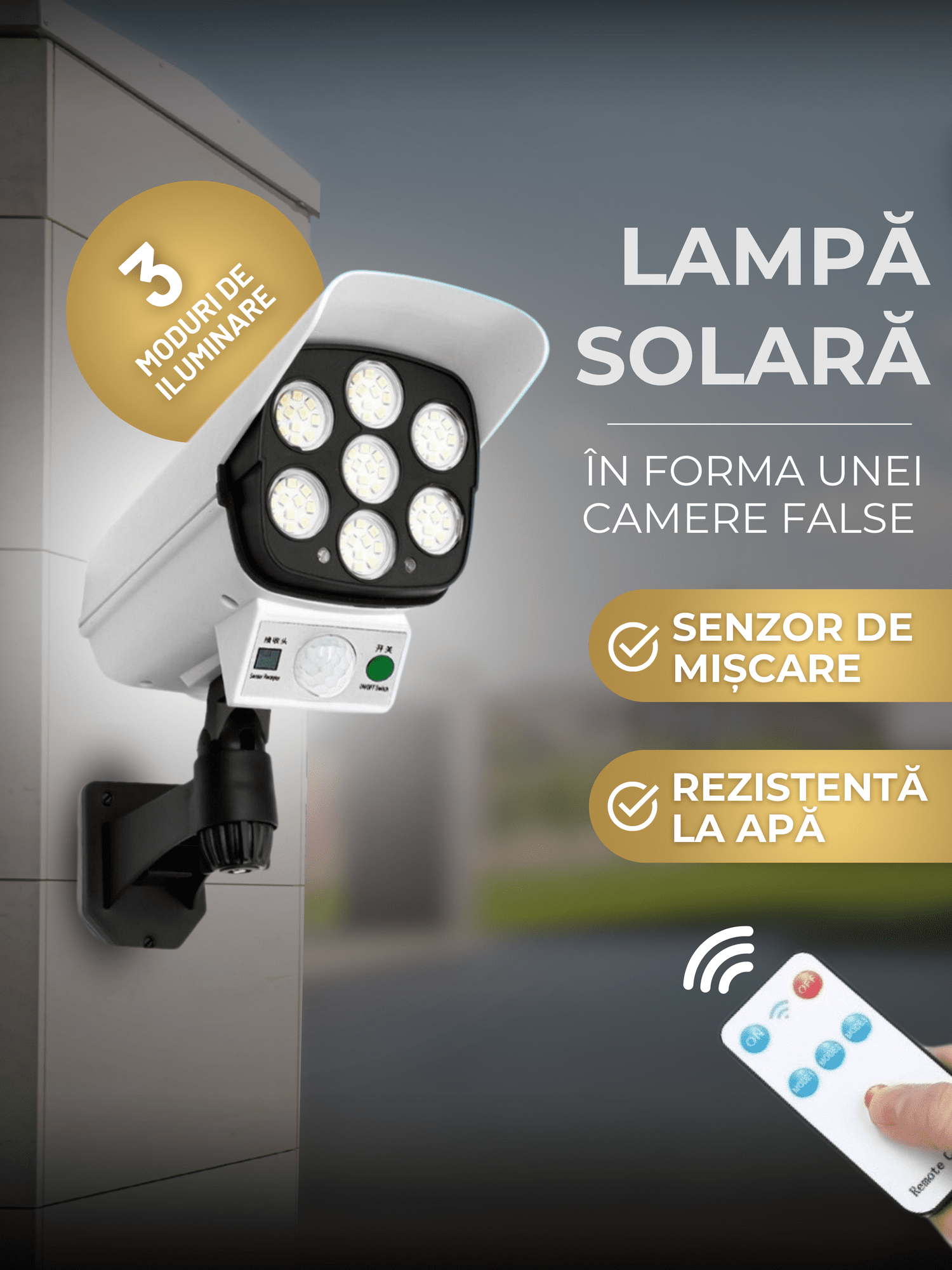 Lampa Solara in forma de camera, muleaj