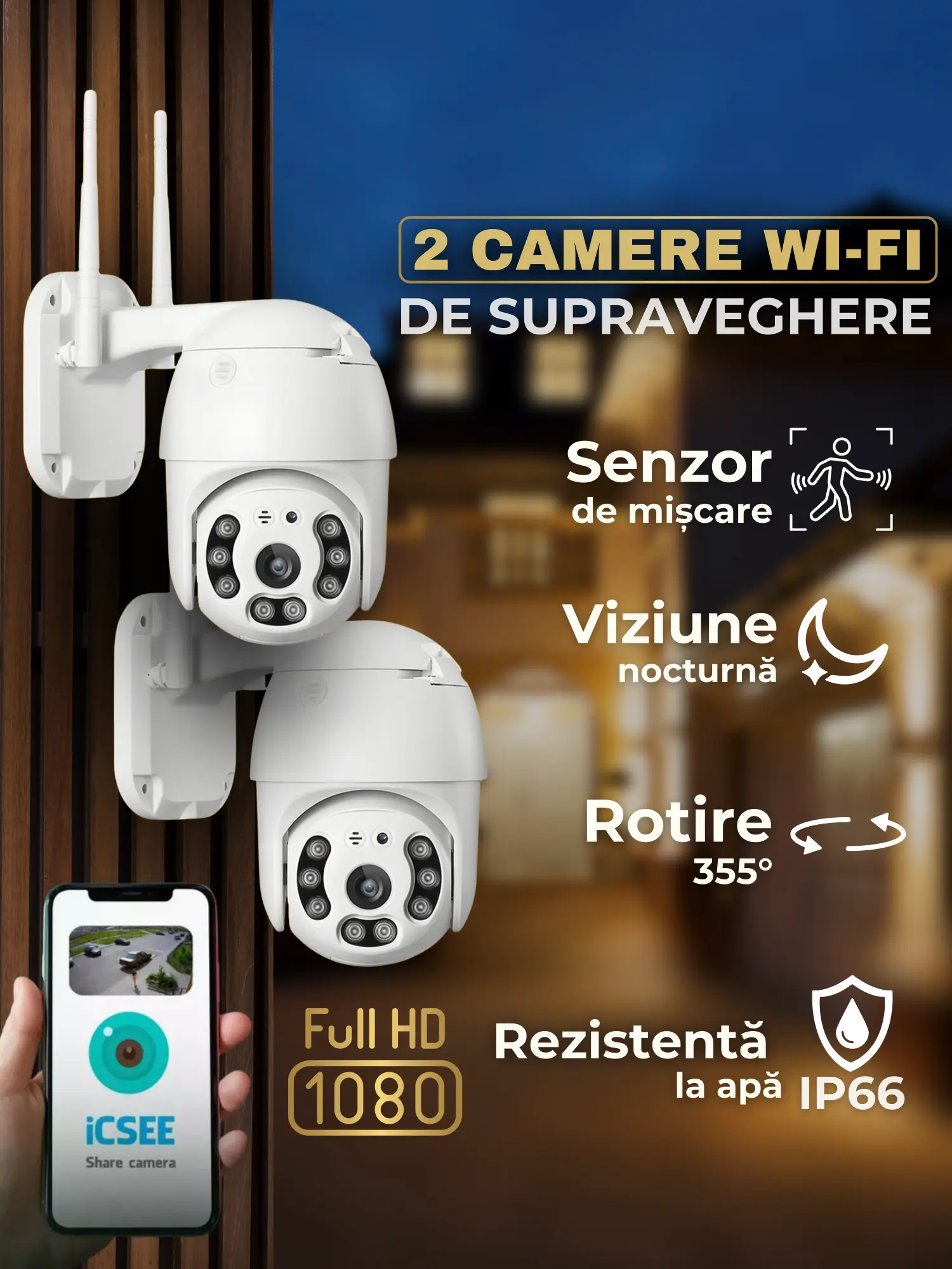 Set 2 Camere de Supraveghere Full HD – Securitate Completă