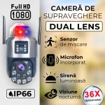 Cameră de Supraveghere Full HD cu 2 Obiective și Alarmă – Monitorizare Eficientă