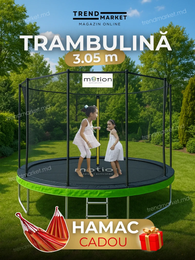 Trambulina JUMI 3.05m – Plasa Internă + Hamac Cadou