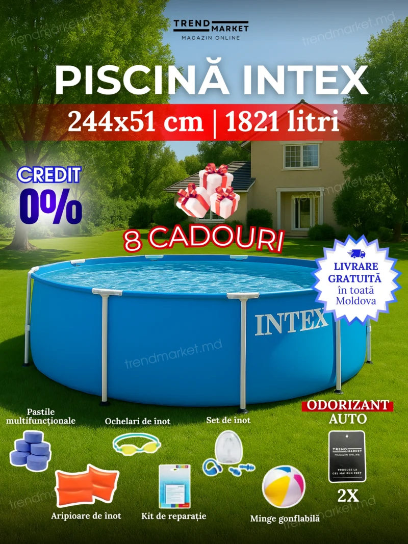Piscină Intex 28205 Dimensiune: 244x51 cm  Volum: 1821 litri