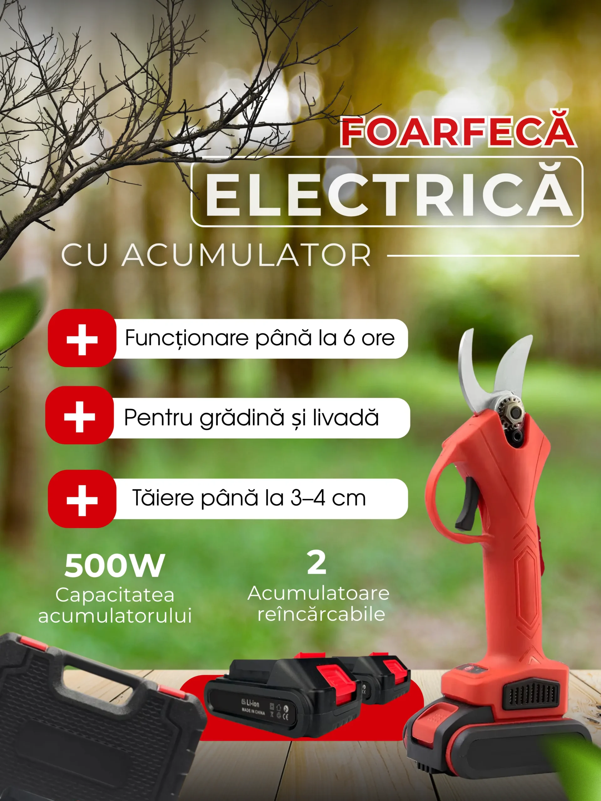 Foarfece Electric A2 (roșu) PSX25E