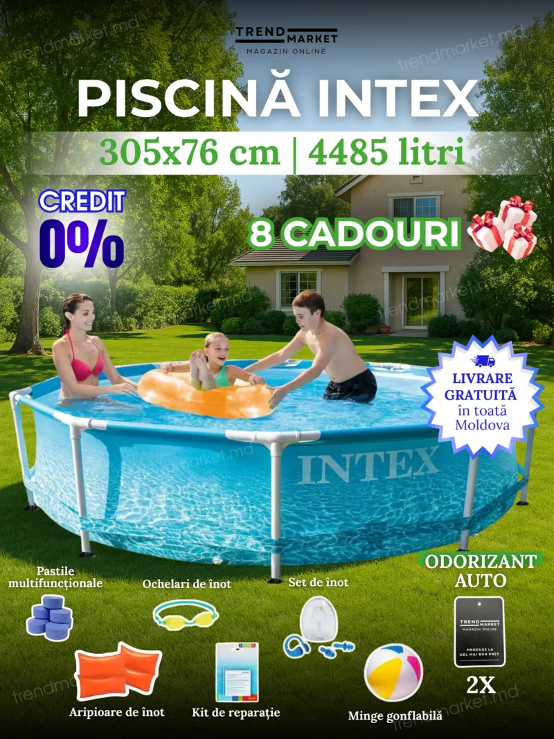 Piscină Intex 28206 Dimensiune: 305x76cm, Volum 4485 litri