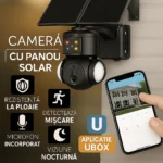 Camera de Supraveghere Cu Incarcare Solara 4G Panou 20W, 4K, ZOOM 12X, FullHD, Rezistenta La Apa IP 66