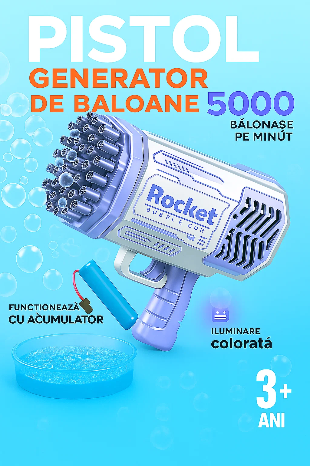 Jucarie Pistol generator de baloane