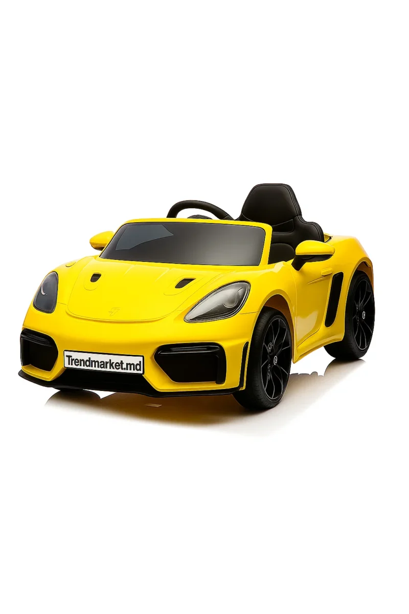 Mașină electrică Porsche 718 galbena