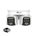 Camera de supraveghere WIFI 4K, 2 lentile 360 , Detectie dubla, Control din aplicatie, Comunicare bidirectionala, Urmarire automata