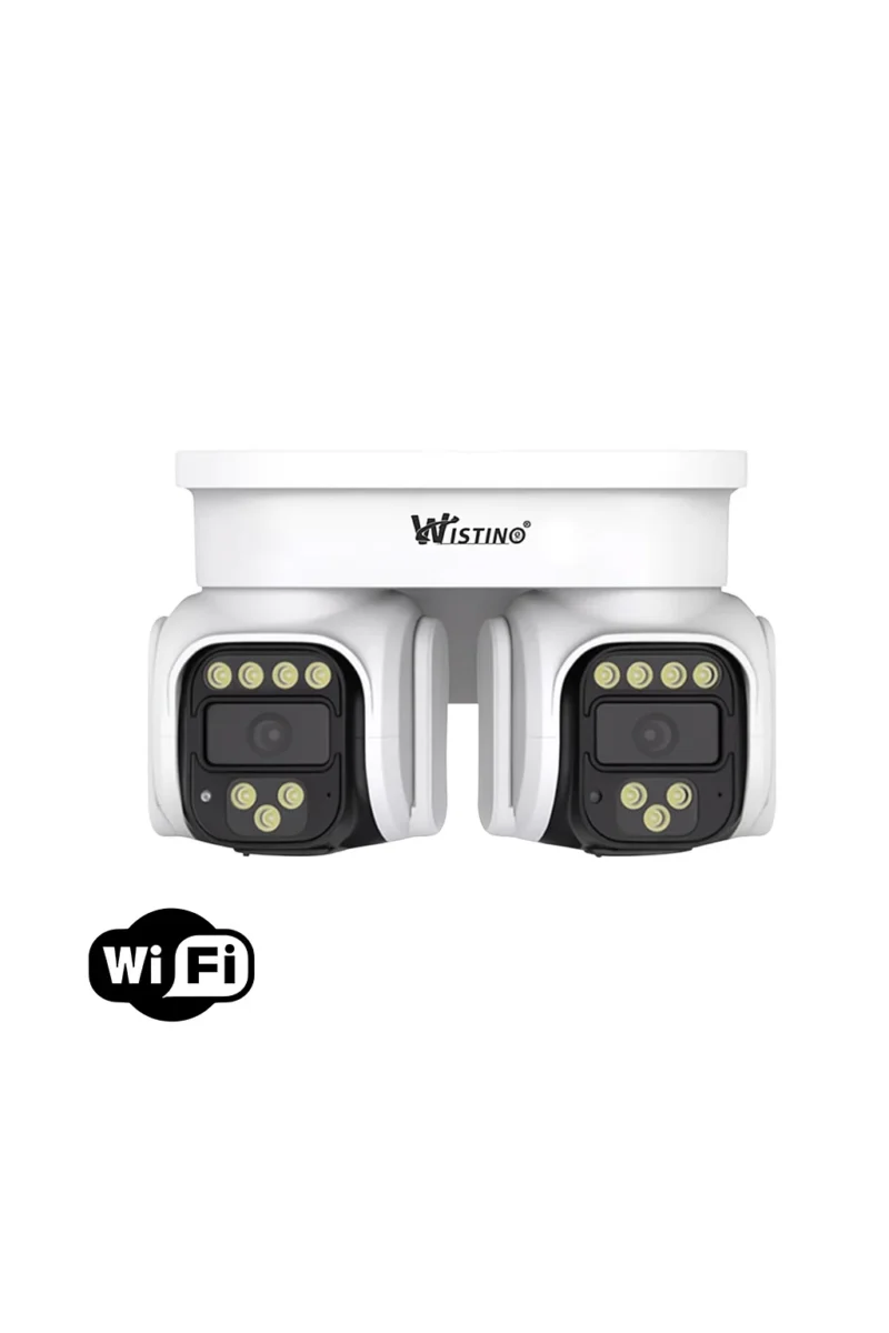 Camera de supraveghere WIFI 4K, 2 lentile 360 , Detectie dubla, Control din aplicatie, Comunicare bidirectionala, Urmarire automata