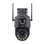 Camera de supraveghere WIFI 4K, Zoom 100X, 2 lentile, Control din aplicatie, Detectie umana, Rezistenta la apa IP66