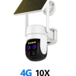 Camera Supraveghere Exterior 4G 4K Ultra HD, Dual Camera 4MP+4MP, 10X Optical ZOOM, Incarcare Solara, Rotire Din Aplicatie, Rezistenta La Apa IP 66