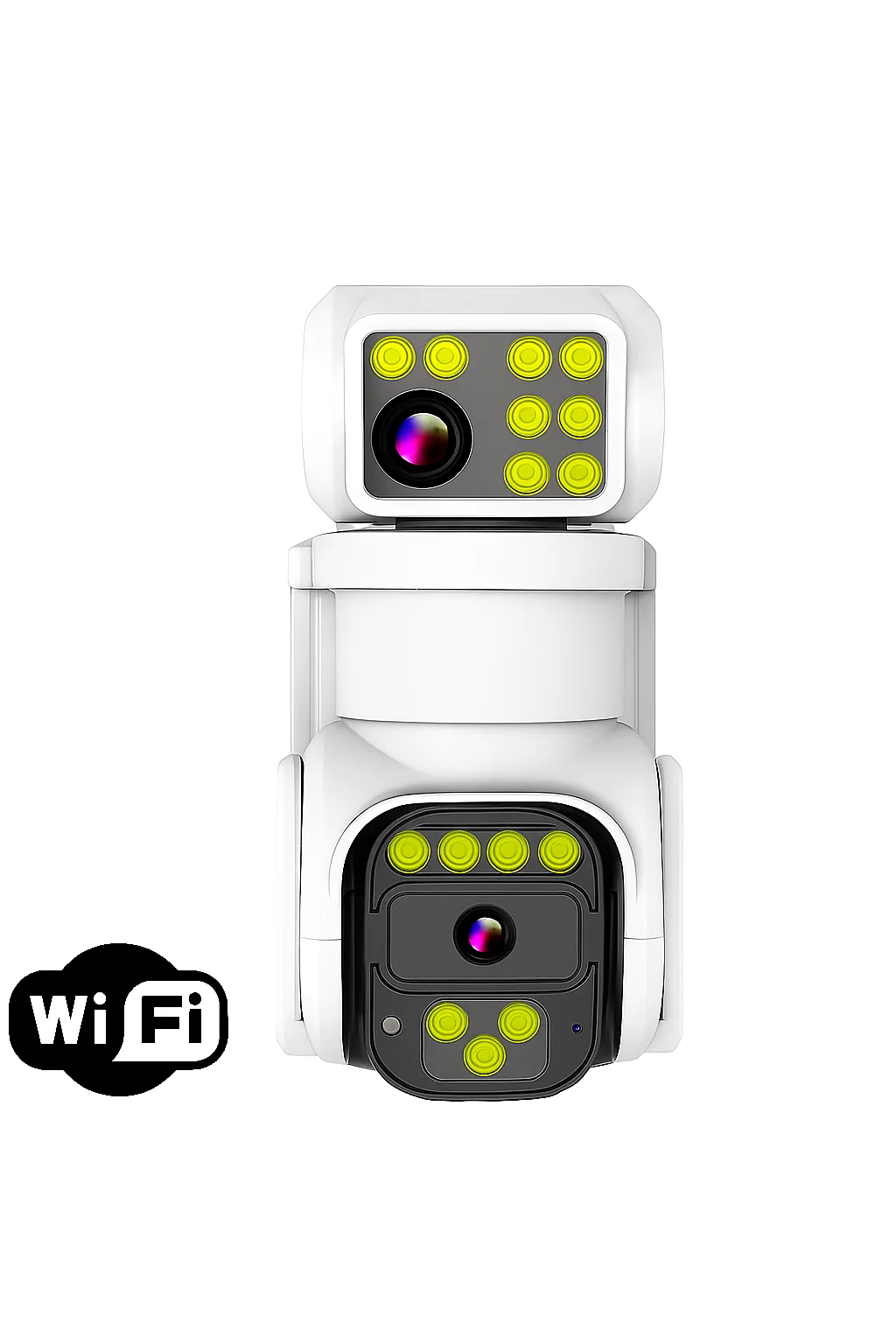 Camera de supraveghere WIFI 4K, 8MP, 2 lentile, Rezistenta la apa IP66, Control din aplicatie, Urmarire automata