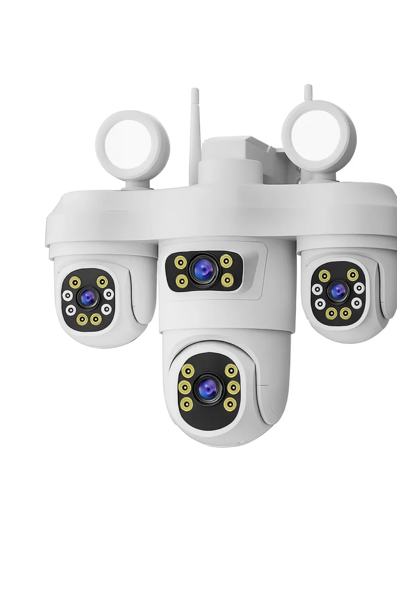 Camera de Supraveghere Crocodil, Conexiune WIFI, 3 Lentile, 12 MP, Vedere Panoramica, Night vision