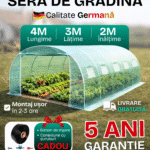 Seră Germană Extra-Rezistentă 4x3x2m / Ø26mm / 2 uși